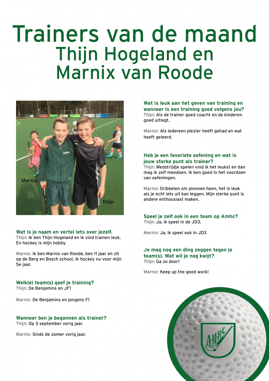 Trainers van de maand Thijn en Marnix